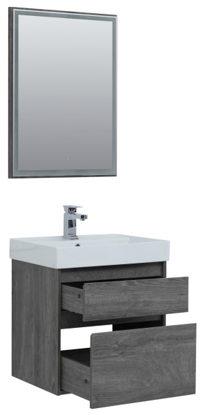 Мебель для ванной Aquanet Nova Lite 60 дуб рошелье (2 ящика). Фото 1