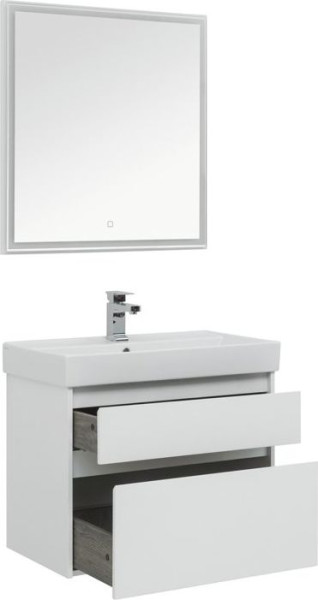 Мебель для ванной Aquanet Nova Lite 75 белый (2 ящика). Фото 1