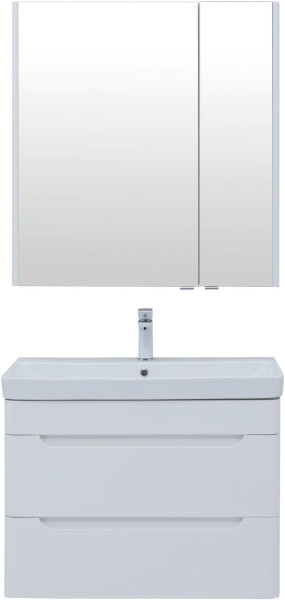 Мебель для ванной Aquanet София 80 белый глянец (2 ящика). Фото 1