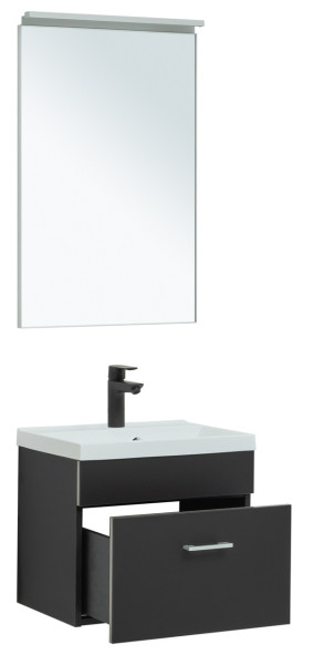 Мебель для ванной Aquanet Верона 50 черный матовый (раковина Нота 50). Фото 1