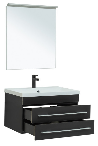 Мебель для ванной Aquanet Верона 75 черный матовый. Фото 1
