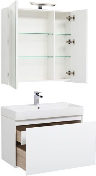 Мебель для ванной Aquanet Йорк 85 белый. Фото 1