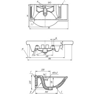 Мебельная раковина Dreja 90Л 640276. Фото 2
