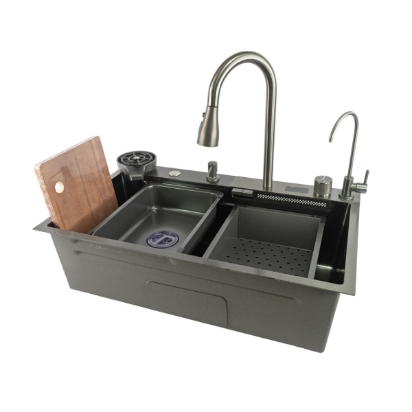 Многофункциональная кухонная мойка Fmark FSC002Q, графит. Фото 1