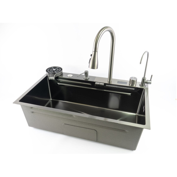 Многофункциональная кухонная мойка Fmark FSC002Q, графит. Фото 3