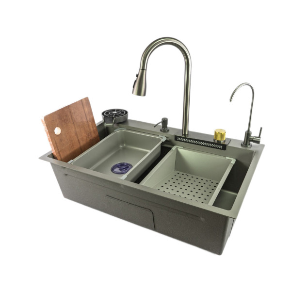 Многофункциональная кухонная мойка Fmark FSC003T, серый. Фото 1