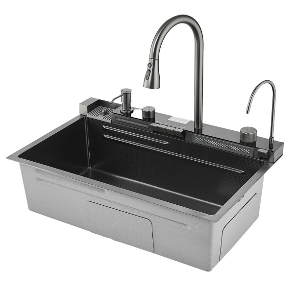 Многофункциональная кухонная мойка Savol S-SC001Q, графит. Фото 1