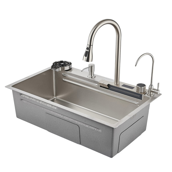 Многофункциональная кухонная мойка Savol S-SC002L, сатин. Фото 1