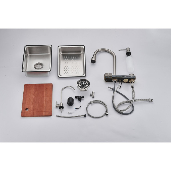 Многофункциональная кухонная мойка Savol S-SC002L, сатин. Фото 3