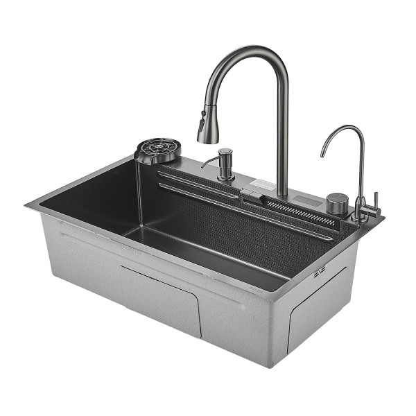 Многофункциональная кухонная мойка Savol S-SC002Q, графит. Фото 1