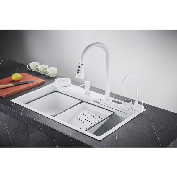 Многофункциональная кухонная мойка Savol S-SC002W, белый. Фото 3