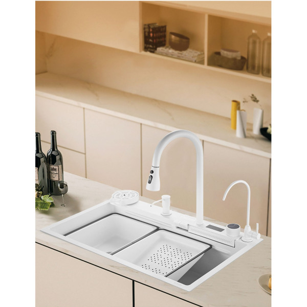 Многофункциональная кухонная мойка Savol S-SC002W, белый. Фото 4