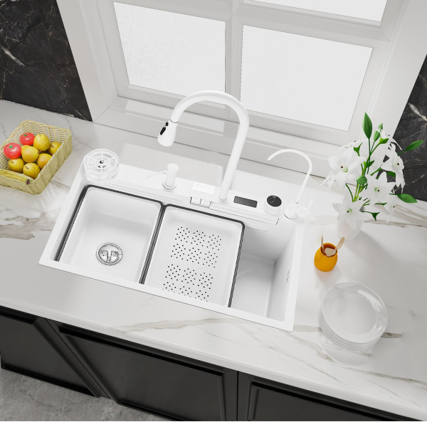 Многофункциональная кухонная мойка Savol S-SC002W, белый. Фото 5
