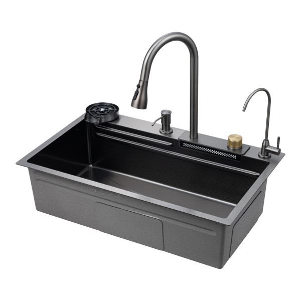 Многофункциональная кухонная мойка Savol S-SC003Q, графит. Фото 1