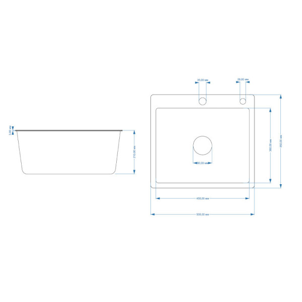Мойка для кухни Fmark FSC5045Q, графит. Фото 2