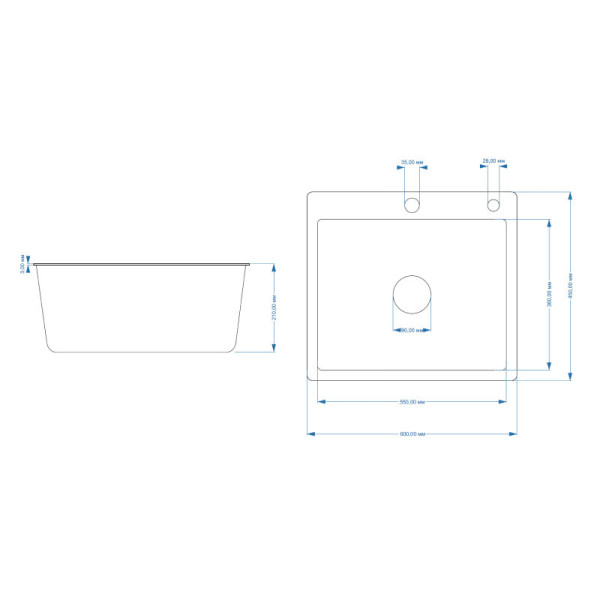 Мойка для кухни Fmark FSC6045L, сатин. Фото 2
