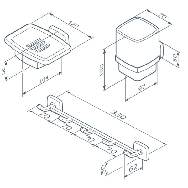 Набор аксессуаров для зоны красоты, черный. Фото 6