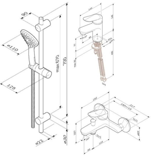 Набор для ванной комнаты 3в1. Фото 4