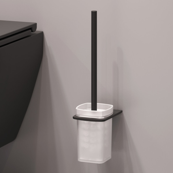 Набор подвесной унитаз с гигиеническим душем, черный. Фото 4