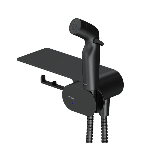 Набор подвесной унитаз с гигиеническим душем, черный. Фото 6