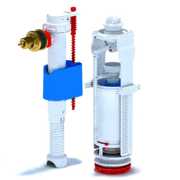 Набор с боковой подводкой 1/2" с лат. штуцером, кн. хром АНИ пласт (WC8020C). Фото 1