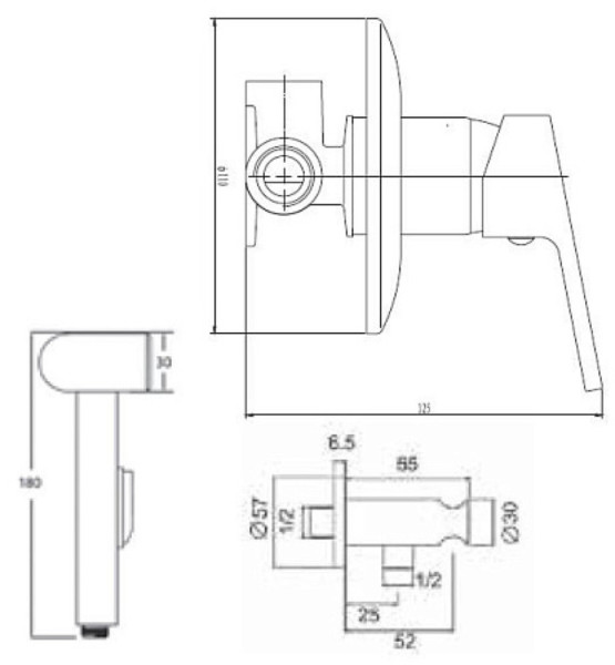 Набор с гигиеническим душем, арт. SHS 4 in1, ESKO. Фото 2