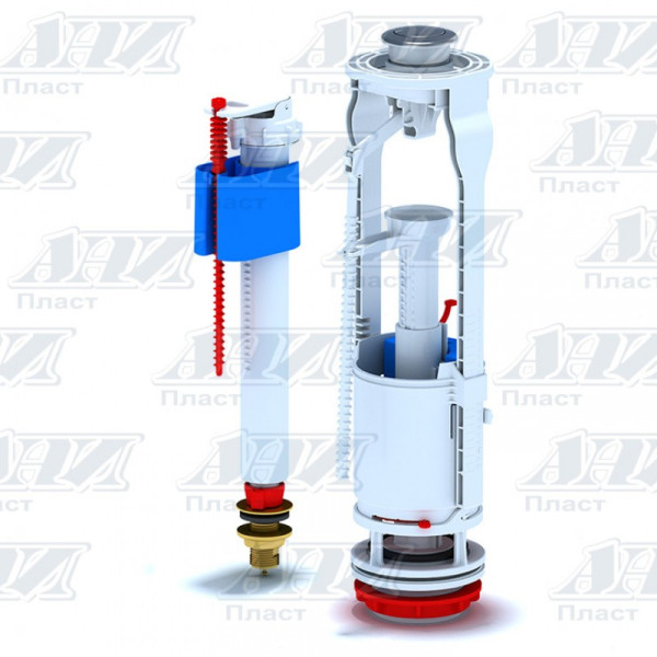 Набор с ниж. подв. 1/2" с лат. штуцером, двойная кн. хром АНИ пласт (WC9520C). Фото 1
