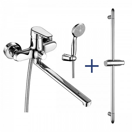 Набор смесителей "2 в 1" Lemark Point LM0379C (универсальный + душ. гарнитур), хром. Фото 1