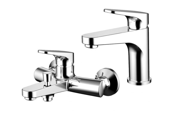 Набор смесителей для ванны и умывальника Bravat Eler, хром (F191238CP-SET). Фото 1