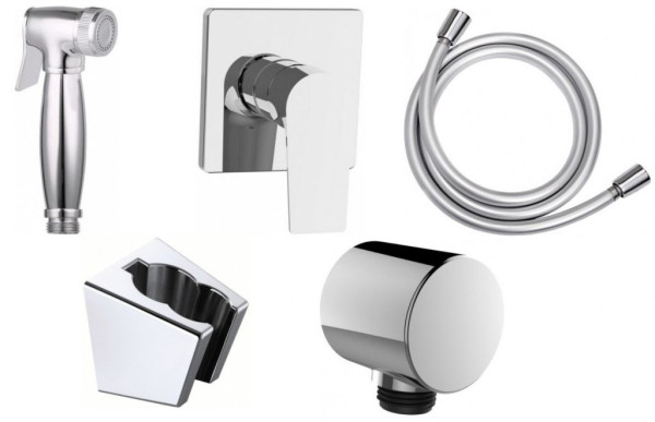 Набор смесителя с гигиеническим душем Aquanet Static 1.01 (с внутренней частью). Фото 1