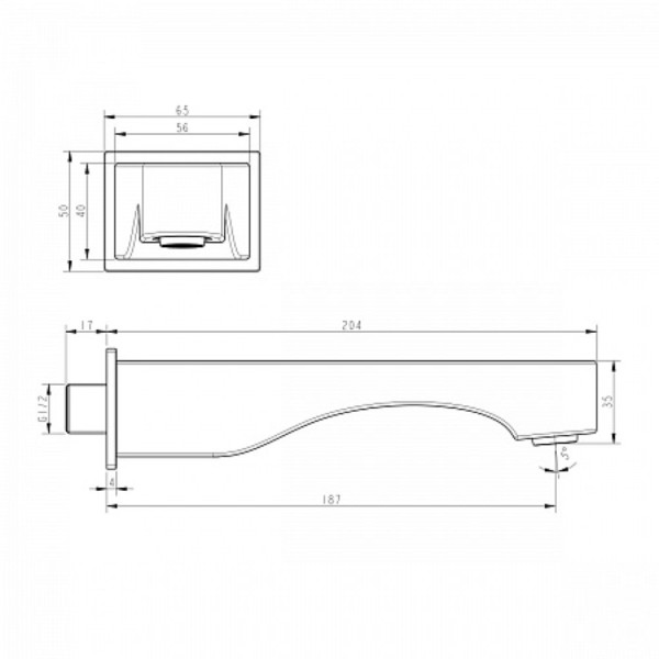 Наполнитель для ванны Lemark LM7281BL встраиваемый, 187 мм, для LM7222BL, черный. Фото 2