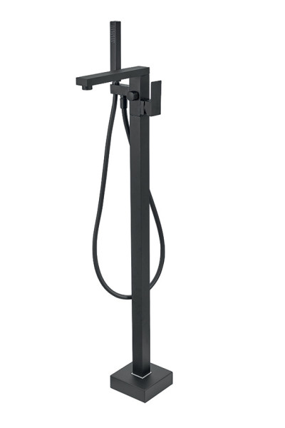 Напольный смеситель для ванны Fiore KUBE 100NN8554, черный. Фото 1