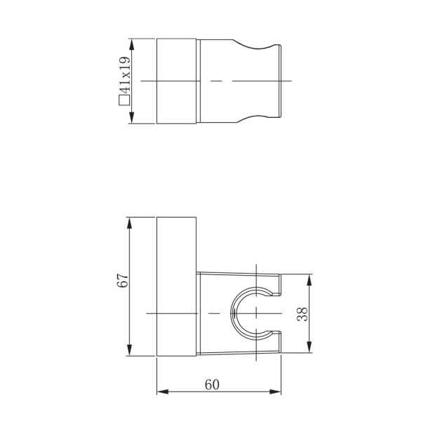 Настенный держатель душевой лейки Raiber RP-40, хром. Фото 2