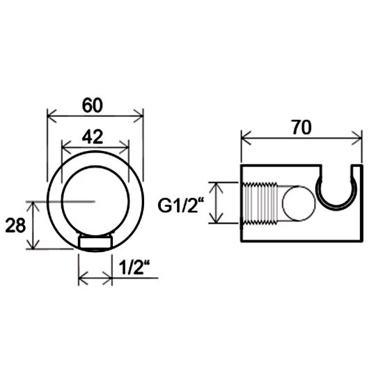 Настенный отвод для душа с держателем 706.00. Фото 3