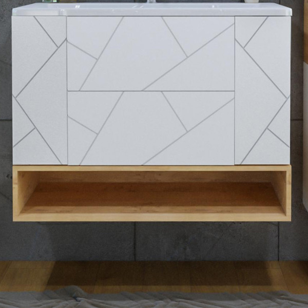 Ниша для тумбы Бриклаер КРИСТАЛЛ 100 см, дуб бунратти. Фото 1