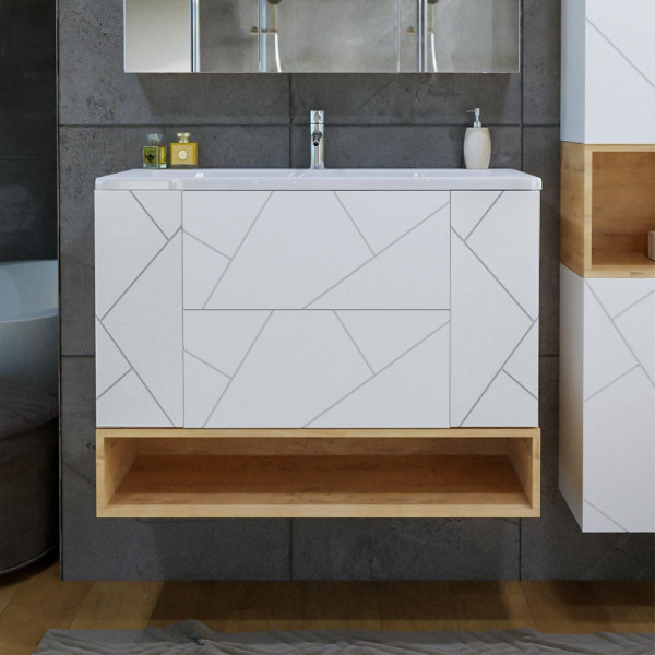 Ниша для тумбы Бриклаер КРИСТАЛЛ 100 см, дуб бунратти. Фото 3