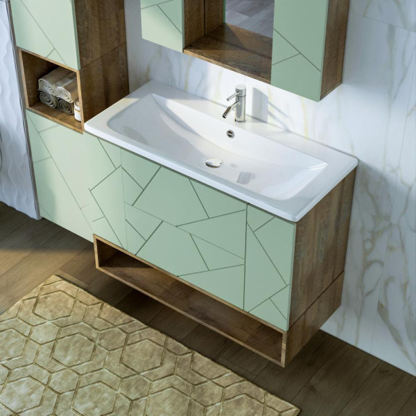 Ниша для тумбы Бриклаер КРИСТАЛЛ 100 см, дуб гранж песочный. Фото 5