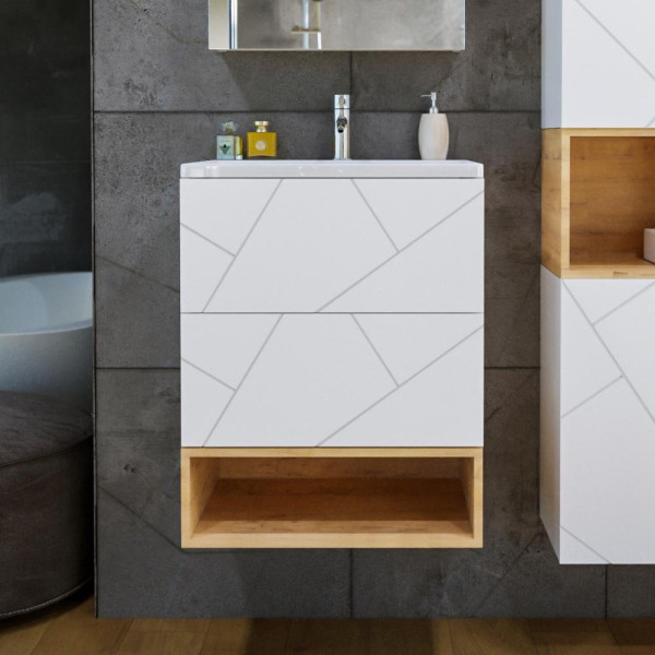 Ниша для тумбы Бриклаер КРИСТАЛЛ 60 см, дуб бунратти. Фото 3