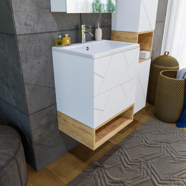 Ниша для тумбы Бриклаер КРИСТАЛЛ 60 см, дуб бунратти. Фото 4