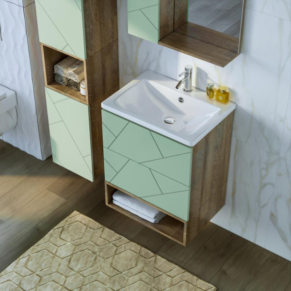 Ниша для тумбы Бриклаер КРИСТАЛЛ 60 см, дуб гранж песочный. Фото 5