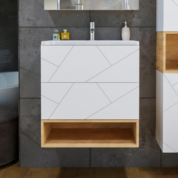 Ниша для тумбы Бриклаер КРИСТАЛЛ 70 см, дуб бунратти. Фото 3