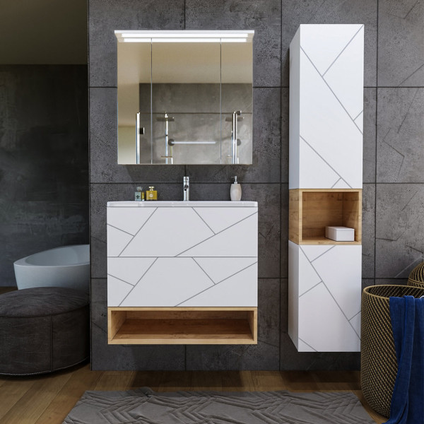 Ниша для тумбы Бриклаер КРИСТАЛЛ 80 см, дуб бунратти. Фото 5