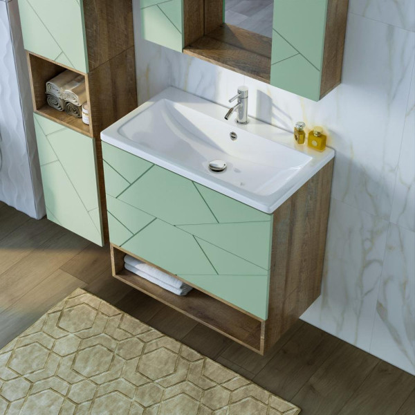 Ниша для тумбы Бриклаер КРИСТАЛЛ 80 см, дуб гранж песочный. Фото 5