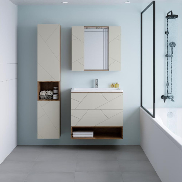 Ниша для тумбы Бриклаер КРИСТАЛЛ 80 см, дуб крафт табачный. Фото 5