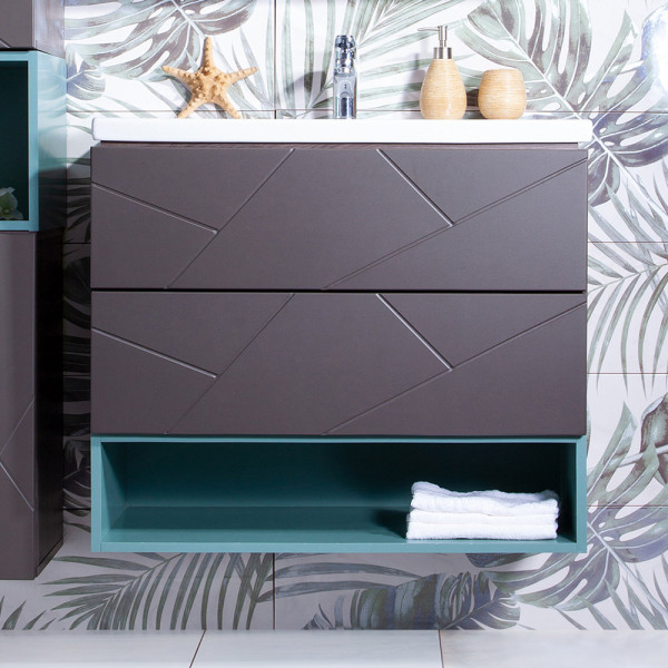 Ниша для тумбы Бриклаер КРИСТАЛЛ 80 см, муссон. Фото 3