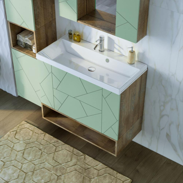 Ниша для тумбы Бриклаер КРИСТАЛЛ 90 см, дуб гранж песочный. Фото 5