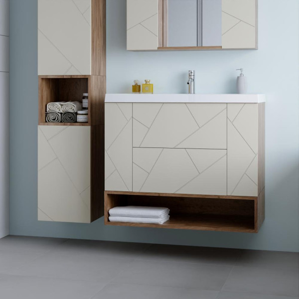 Ниша для тумбы Бриклаер КРИСТАЛЛ 90 см, дуб крафт табачный. Фото 3