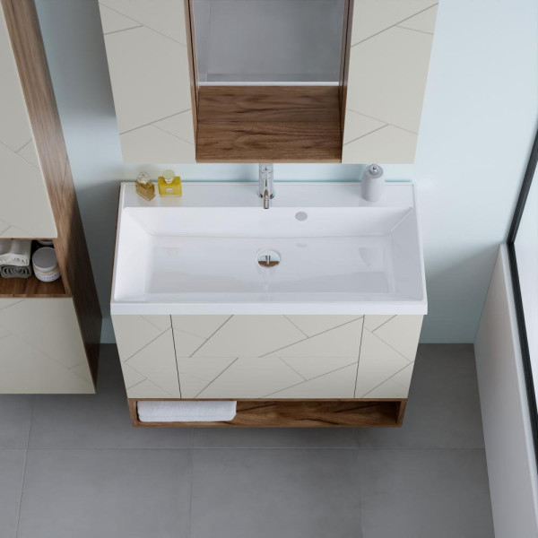 Ниша для тумбы Бриклаер КРИСТАЛЛ 90 см, дуб крафт табачный. Фото 5