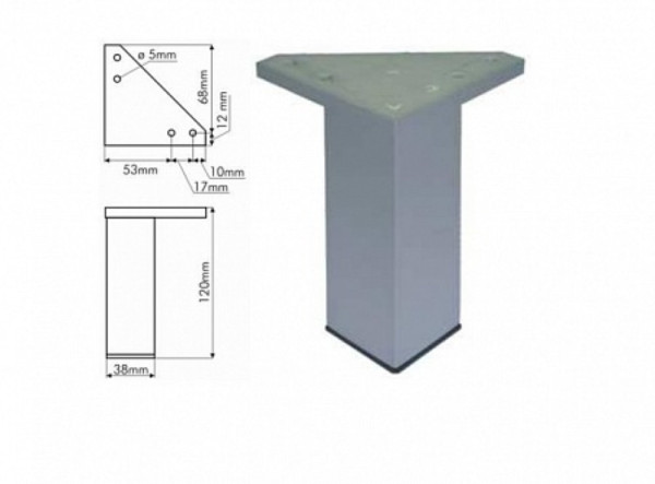 Ножки Cersanit для мебели 2 шт. универсальные белый. Фото 3