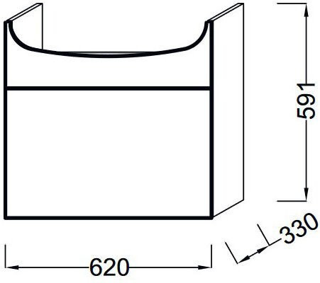 ODEON UP EB880-J5 Мебель для керамической раковины E4743, белый лак. Фото 2